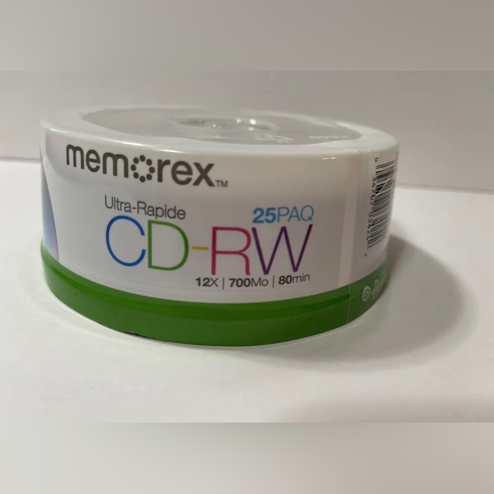 Memorex 25 Pack High Speed CD-RW Rewritable 12X 700MB 80min BLANK CDs NEW SEALED